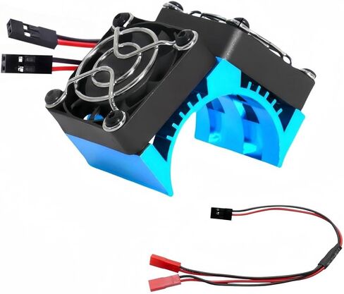 مروحة تبريد محرك مزدوجة 40 مم RC 40-42 مم متوافقة مع 1/7 1/8 ARRMA TRAXXAS RC CAR FIT 4068 4074 4082 4268 4274 Motors (Black) in Kuwait