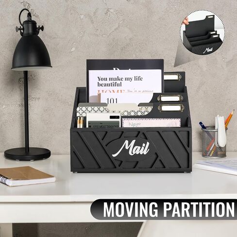 Mail Organizer Countertop, Mail Holder for Wall, Mail Sorter for Office Desk Accessories, Letter Bill Organizer Wall Mounted, Wooden Desk Organizer for Envelope, File Organizer for Office, Home(White) in Saudi Arabia