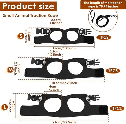 3 Pcs Bearded Dragon Harness and Leash Set, 3 Sizes Adjustable Soft Leather Lizard Harness with Leash, Small Animal Traction Rope Training Walking Vest for Bearded Dragon Lizard Squirrel in Kuwait