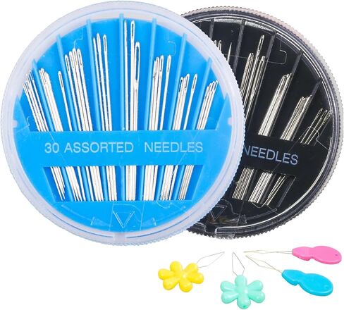 Hekisn 60-Pack Premium Hand Sewing Needles Set, 6 Sizes Embroidery Needles Kit with Threaders, Assorted Large Eye Sewing Needles for Repair, DIY, Art & Craft Projects(Green&Pink) in Kuwait