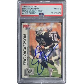 Eric Dickerson Signed 1992 Pro Set #537 Oakland Trading Card PSA/DNA Mint 9