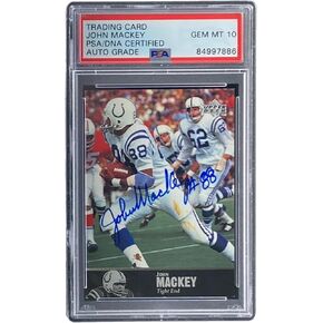 John Mackey Signed 1997 UD #AL-48 Trading Card PSA/DNA Gem MT 10