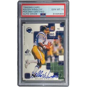 Kellen Winslow Signed San Diego 1999 Authentic #KW Trading Card PSA/DNA Gem MT 10