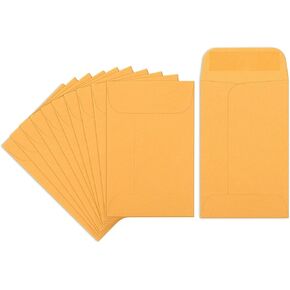 Kraft Coin/Seed Envelopes 2.25" x 3.5" #1 Small Parts Gummed Flap Envelope, Storage Shipping Business Home (20)