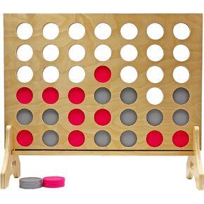 Tailgating Pros Premium Giant Four in a Row with Carrying Case - Jumbo Oversized Outdoor Yard Game - Connect Multiple Pucks in a Row to Win - Many Puck Colors Available!