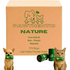 100% Compostable Dog Poop Bags – 270 Count Value Pack, Extra-Thick 18 Micron, Leak-Proof & Plant-Based, Light Scent, Biodegradable & Eco-Friendly for Dogs & Cats – USA Owned