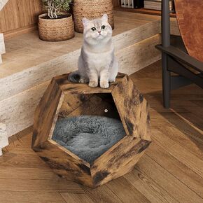 Stylish Multi-Purpose Pet Carrier and Side Table, MDF Construction, Antique Wood Finish, 25.98 inches