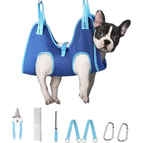 Supet Dog Grooming Hammock for Dog and Cat, Relaxation Pet Grooming Sling Helper, Breathable Pet Grooming Hammock for Nail Trimming, Ear/Eye Car with Nail Clippers/Trimmers/Scissors