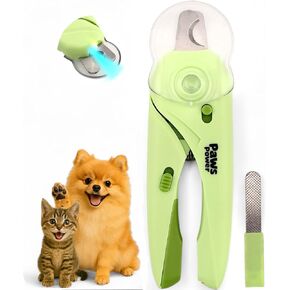 Cat Nail Clipper & Small Dog Nail Clippers with LED Light - Illuminates Nails & Bloodline for Safe, Easy Trimming - Extra Sharp, Avoid Over-Cutting - Essential Cat Supplies, White