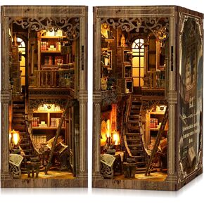 CRIOLPO Book Nook Kits for Adults - Book Nook Kit Bookshelf Decor DIY Miniature House Kit for Bookshelf - Craft Kits for Adults Booknook Model Kits Tiny House Arts and Crafts