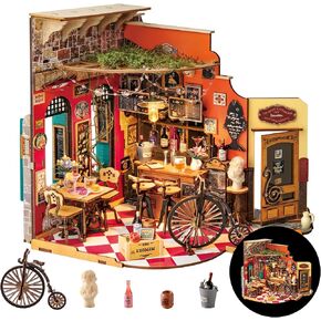 Rolife DIY Miniature House Kit Cheers Bar Dining, 3D Book Nook Bookshelf Decor for Adults, Mini Model House Kits, DIY Crafts Kit Halloween for Adults (Cheers Bar Dining)