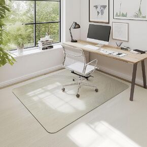 Office Chair Mat for Carpet & Hardwood, Upgraded 36" x 46" Dual Use Tempered Glass Chair Mat for Chair and Footrest Under Desk (3646)