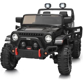 2 Seater Ride on Toy Car for Kids, 24V 4WD Ride-on Truck Kids Electric Car with Remote Control, 4x200W Motors - Light Pink