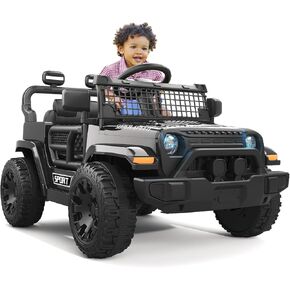 12V Ride on Truck Car with Parent Remote Control, Electric Toys with Spring Suspension, LED Lights & Music Player - Safe Toddler Battery Car for Kids, Easy to Assemble, Pink