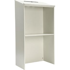 Podium Stand,White Small Reception Desk,Portable Podium Stand Reception Desk,Mobile Lectern Podium for Conference, Auditorium, Classroom,Office