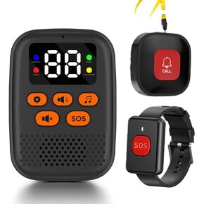Life Alert-Caregiver Pager - WiFi Pager Life Alert Systems for Seniors no Monthly Fee, Wristband, LED Display - Home Safety for Seniors, Fall Detection, Emergency Response