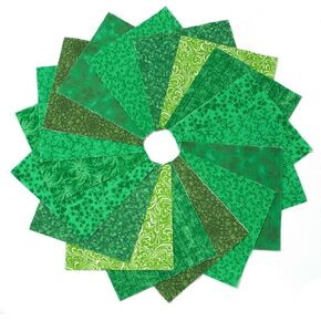 It's All Green 90-pc precut Charm Pack 5" Squares 100% Cotton Fabric Green Quilt