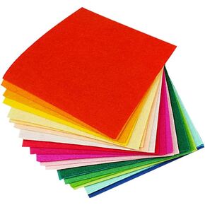 60 Pcs 10 x 10cm Felt Fabric Sheets Felt Cloth Samples Colorful Small Felt Squares Non Woven Fabric Squares for DIY Craftwork Sewing Patchwork