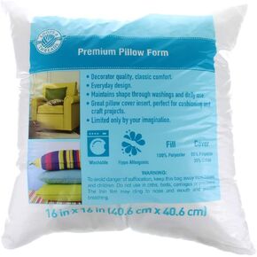 Loops & Threads 9 Pack: Premium Pillow Form, 16"; x 16";