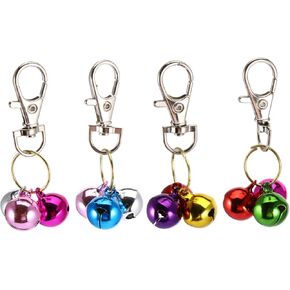 Milisten 4Pcs Cat Collar Bells Durable Pet Necklace Supplies with Keychain Design Easy to Use Adorable Charm Pendants for Daily Wear Selection