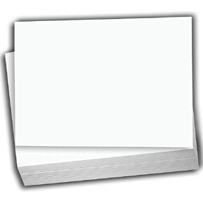 Hamilco White Cardstock Thick Paper - 4 x 6" Blank Heavy Weight 110 lb Cover Card Stock - 100 Pack