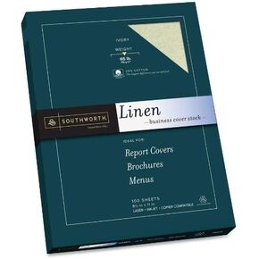 Southworth Company SOUZ560CK Fine Linen Paper- 65lb- Acid-free-Lignin- Ivory by Southworth Company