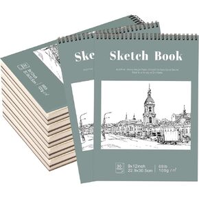 4 Pack Small Sketch Books, 5.5 x 8.5 Inch Mini Sketchbook, 68lb/100gsm Spiral Bound Small Sketch Pad, Acid Free Art Supplies Drawing Painting Sketchbook for Kids, Beginners, Artists (30 Sheets Each)