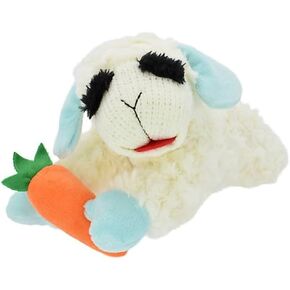 ختم الضأن في زنبرك متعددة الفصح مع أذنين زرقاء فاتحة يحمل لعبة Squeaker Dog Carrot Plush - 11 "