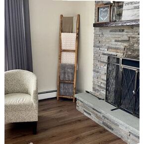 5 Foot Wooden Blanket Ladder (Dark Walnut)