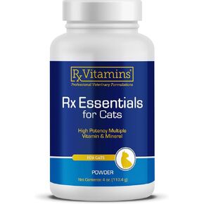 RX Vitamins Essentials للقطط - الدعم اليومي للمناعة والصحة العامة - يتميز توراين وفيتامين B12 و Milk Thistle - Cat Multivitamin ومسحوق متعدد الأبعاد مع سبيرولينا وفيتامين ب - 4 أوقية