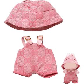 17cm Doll Outfit – Handmade Crochet Clothes 3-Piece Set, Soft Yarn Fabric, Unique Doll Accessories, Fits Dolls, Easy to Put On and Take Off (Pink)