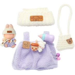 2025NEW Trendy Yellow Clothes for bububaby,Designed for bubuclothes, Multiple Stylish Outfit Sets for 5.9-6.7in.doll , can be used to change clothes for your15&17cm dolls(Yellow skirt 3pc set)