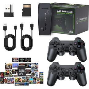20000+ Games,2025 Newest Home Game Console Wireless Double Handle PSP Arcade Double TV Game Console Plug and Play Video Game Stick, HDMI Output TV, Gift for Kids and Adults (64G)