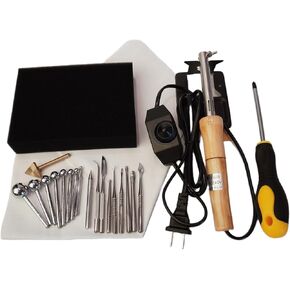 Electric Fabric Flower Making Tool Kit DIY Cloth Fabric Flower Ironing Maker with 18 Heads - Adjustable Temperature