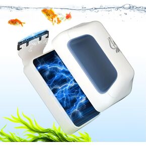 Magnetic Aquarium Fish Tank Glass Cleaner, Floating Aquarium Magnetic Brush, Algae Scraper Glass Cleaner Scrubber for 0.2-0.6 Inch Thick Glass Fish Tank (L)