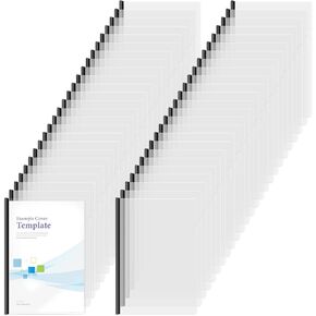 100 Pcs Clear Report Covers with Sliding Bars Sliding Bar File Folder Binder Plastic Report Folder for File Paper Book Resume Letter Office, 30 Sheet Capacity(Black)