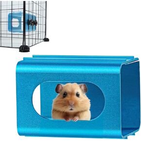 Hamsters Cooling Tunnel, Hamsters Instant Cooling Metal House, Aluminum Hanging Hideout Toys for Small Animals Dwarf Hamster Syrian Hamster Leopard Gecko (Pink, 4.7x2.7x2.7 in)