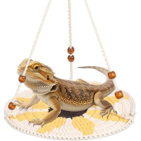 Bearded Dragon Accessories, Reptile Hammock, Lizard Swing Hanging Bed, Leopard Gecko Tank Accessories, Reptile Climbing, Hammock Pet Platform Carrier for Chameleon, Guinea Pig, Gecko, Birds