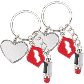 FRCOLOR 2pcs Heart Shape Sublimation Keychain Blanks for DIY Crafts Smooth Surface for Painting Customizing Lightweight Durable Keychain for Friends Family
