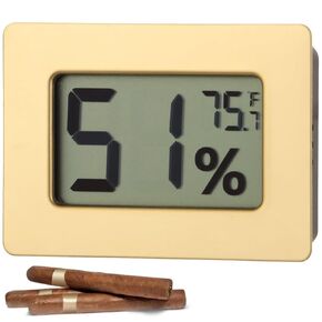 Compact 2-in-1 Humidity & Temp Gauge, Accurate Digital Thermometer Hygrometer ±2% Rh, LCD Display, for Humidors, Reptiles, Greenhouse, Incubation Use