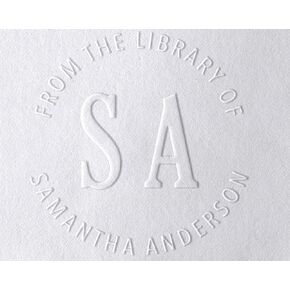 The Library of Custom Book Embosser - Floral Ex Libris - Great Book Lover Gift - 1 x 5/8" with Engraved Name