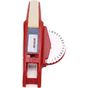 Fdit Embossing Label Maker Clear Number Letter One Hand Operation Durable ABS Label Making Embosser Suitable for Label DIY (Red)