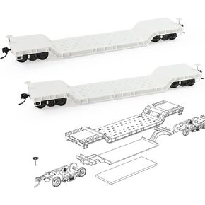 2 Units HO Scale 1:87 Unpainted Unassembled Depressed Center Flat Car Model Railway C8769JJ
