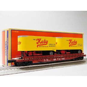 LIONEL MKT Katy 50' TOFC FLATCAR W/2 20' Trailers O Gauge 2426720 New