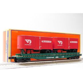 LIONEL Deer Dash 50' TOFC FLATCAR W/2 20' Trailers O Gauge 2426710