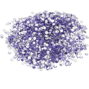 PATIKIL SS30/228Pcs Glass Diamante Rhinestone, Crystal Glass Flat Back Rhinestones Round Crystal Man Made Gems Diamond Decor for Nail Art Craft Clothes DIY Makeup, Pink Purple