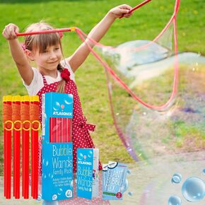 Atlasonix Giant Bubble Wand Kit (1 Wand, 1 Bubble Mix 2 Gallon, 1 Tips & Trick Booklet) Bubbles Maker for Kids & Toddlers