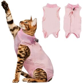 Cat Surgery Recovery Suit - M Size Pink, Soft and Breathable Modulating Material for Comfortable Recovery, Easy to Wear and Ideal for Post-Op Care