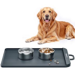Gardner Pet Silicone Dog Food Water Mat for Floors Waterproof Anti-Slip Dog Bowl Large Mats for Food and Water to Prevent Spills for Dogs, Cats.