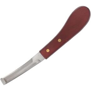 Stainless Steel Hoof Knife with Wooden Handle, Right-Handed Hoof Knife Double-Edged Hoof Knife Professional Farrier Tool for Horse, Cow & Goat Hoof Trimming, Shoeing & Grooming. (B)